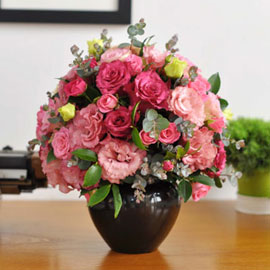 [서울배송]꽃의 여왕 장미 - Black & Pink 꽃배달