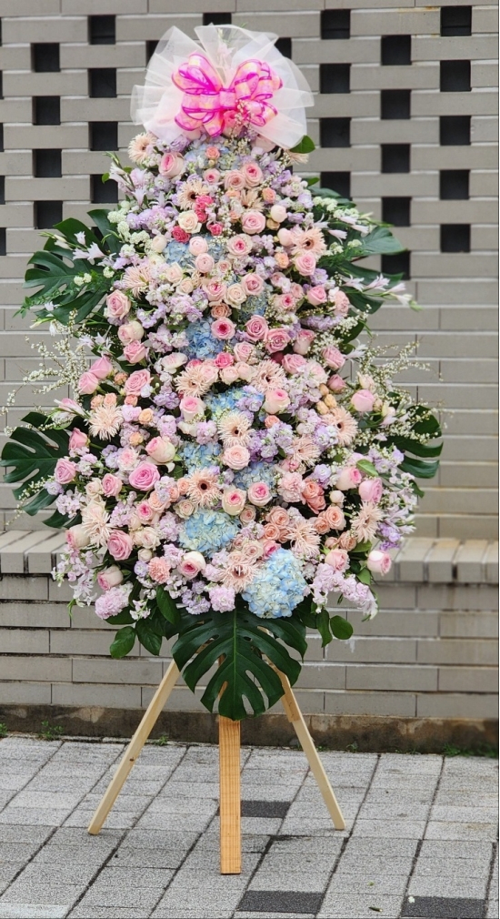 100% 올 생화 3단화환 꽃배달